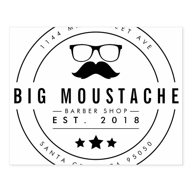 Create Your Own Circular Barbering Business Logo Rubber Stamp (Imprint)