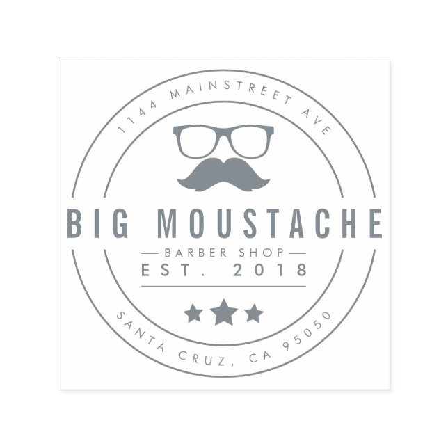 Create Your Own Circular Barbering Business Logo Self-inking Stamp (Design)