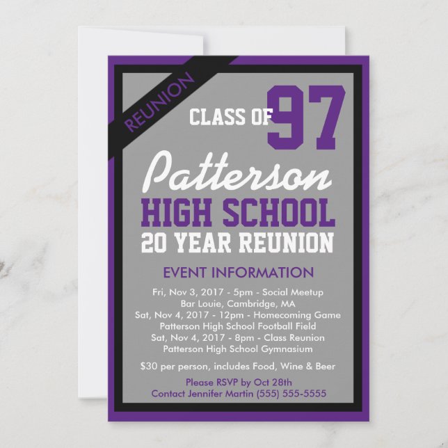 Create Your Own Class Reunion Invitation (Front)