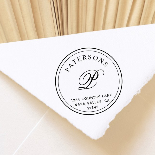 Create Your Own Classic Monogram Return Address Rubber Stamp (Creator Uploaded)