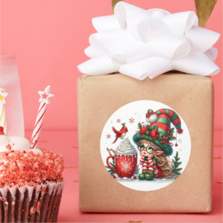 Create your own classic round elf Sticker