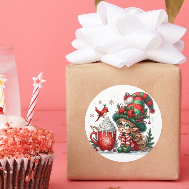 Create your own classic round elf Sticker (Party)