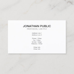 Create Your Own Classy Plain Modern Sleek Design Business Card