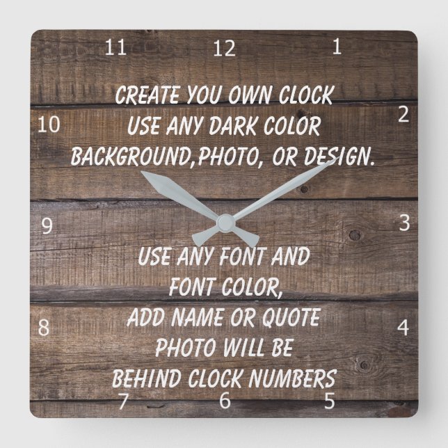 CREATE YOUR OWN CLOCK (Front)