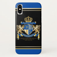Create Your Own Coat of Arms Blue Gold Lion Emblem