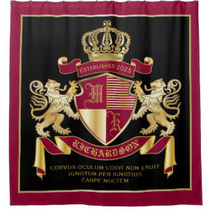 Create Your Own Coat of Arms Red Gold Lion Emblem