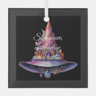 Create Your Own Colourful Bejeweled Witch Hat Glass Ornament