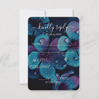 Create Your Own Colourful Bold Flowers Wedding RSVP Card