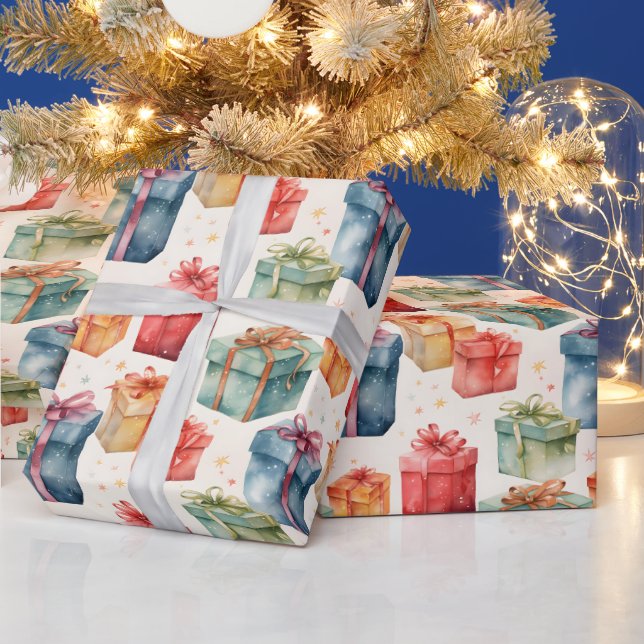 Create Your Own Colourful Bows & Boxes Wrapping Paper (Holidays)
