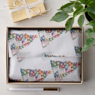 Create Your Own Colourful Cats Xmas Tree Tissue Paper