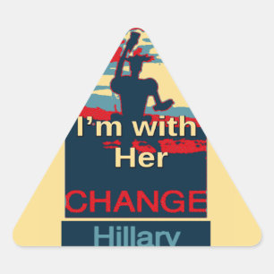 Create Your Own Colourful Change I am With Her Triangle Sticker