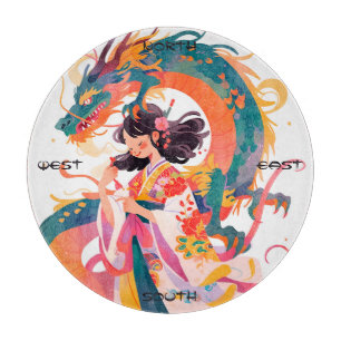 Create Your Own Colourful Chinese Dragon Maiden Cutting Board