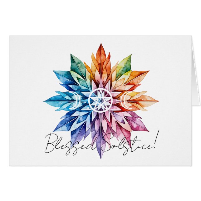 Create Your Own Colourful Feathery Snowflake Yule (Front Horizontal)