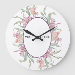 Create Your Own Colourful Floral Border Large Clock