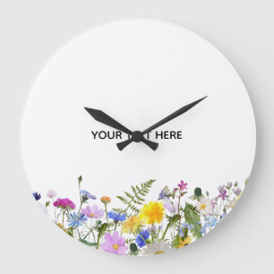 Create Your Own Colourful Floral  Large Clock