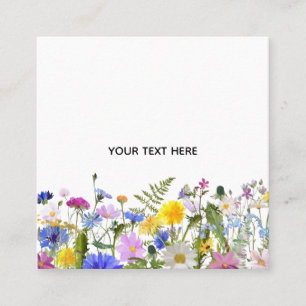 Create Your Own Colourful Floral  Square Business Card