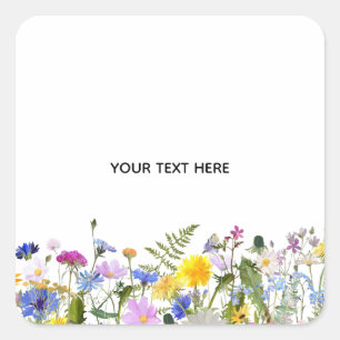 Create Your Own Colourful Floral Square Sticker