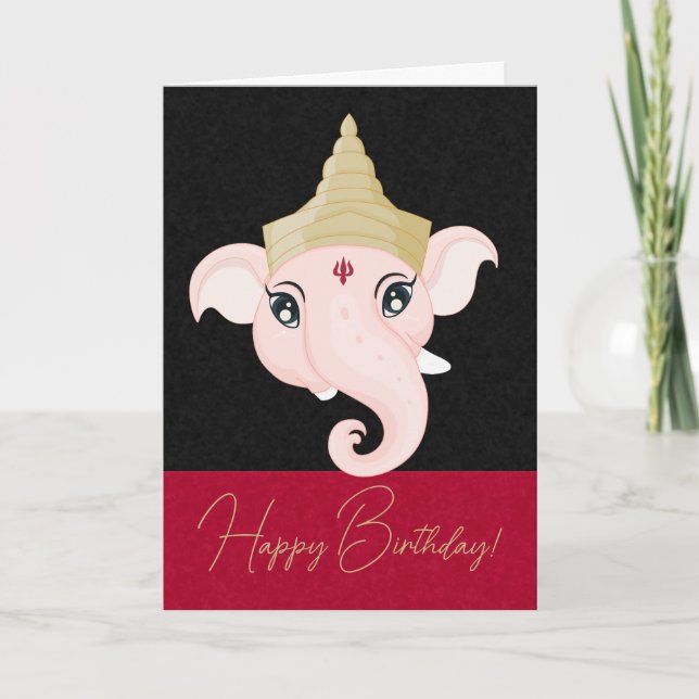 Create Your Own Colourful Ganesh Holiday Card (Front)