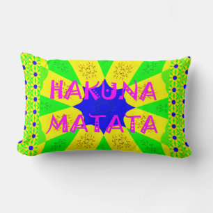 Create Your Own Colourful Hakuna Matata cute prett Lumbar Pillow