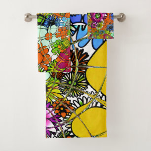 .Create your own Colourful infinity floral Stylish Bath Towel Set