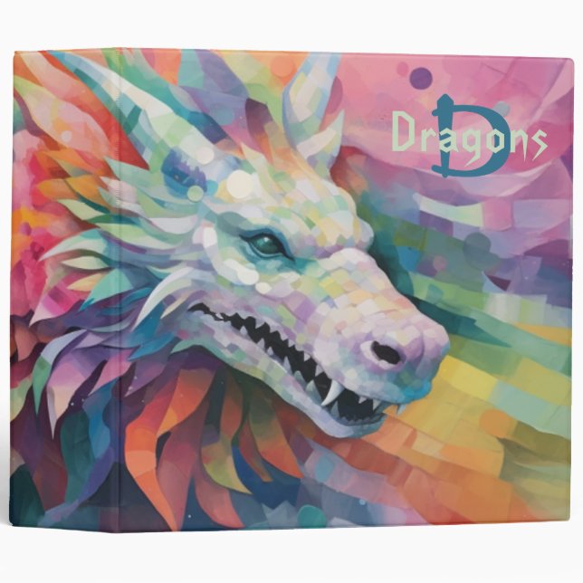 Create Your Own Colourful Kaleidoscope Dragon Binder (Front/Spine)
