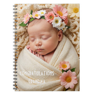 Create Your Own Congratulations Baby Photo custom Notebook