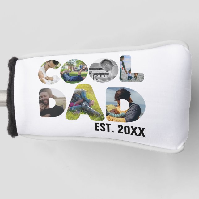 Create your own cool dad 7 letter photo for him golf head cover (Front)