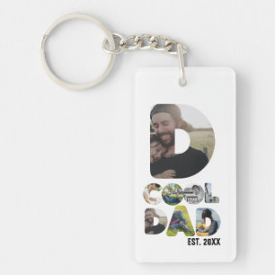 Create your own cool dad 7 letter photo for him keychain