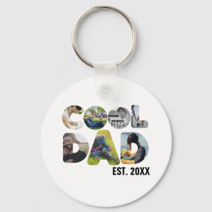 Create your own cool dad 7 letter photo for him keychain