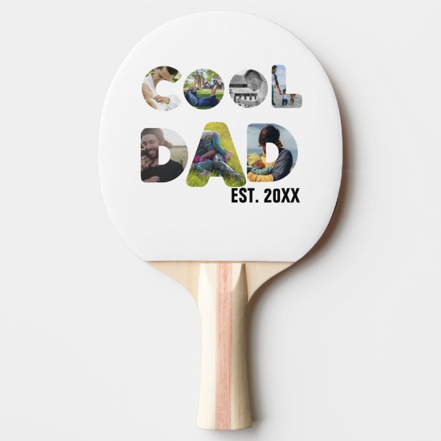 Create your own cool dad 7 letter photo for him ping pong paddle (Front)