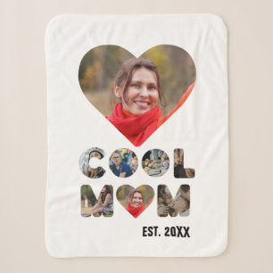 Create your own Cool mom 7 letter photo for her Sherpa Blanket