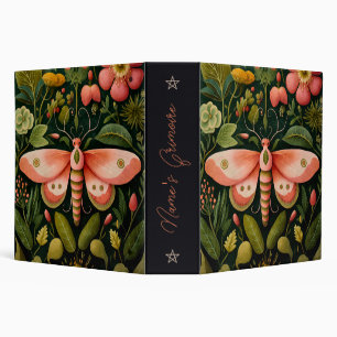 Create Your Own Coral Pink Floral Garden Moth Binder