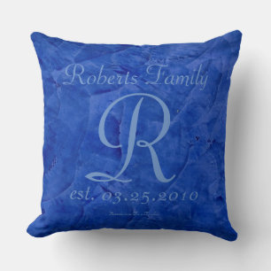 Create Your Own Cornflower Blue Monograms Throw Pillow
