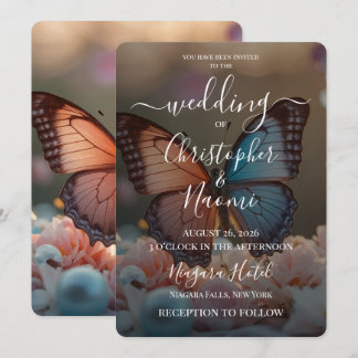 Create Your Own Country Butterfly Wedding Invitation