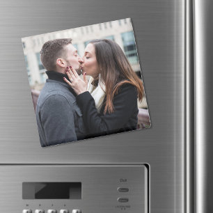 Create Your Own Couple Engagement Photo Gift Magnet