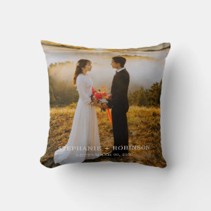 Create Your Own Couple Photo Add Names Throw Pillow