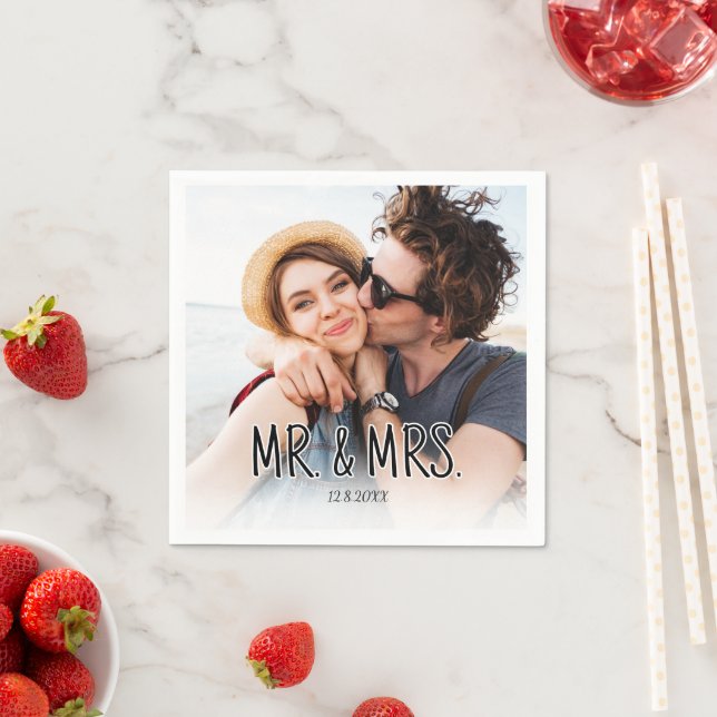 Create Your Own Couples Photo Custom Pic Napkin (Insitu)