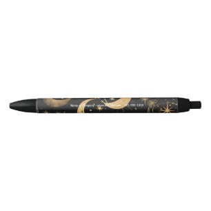 Create Your Own Crescent Moon Celestial Black Ink Pen