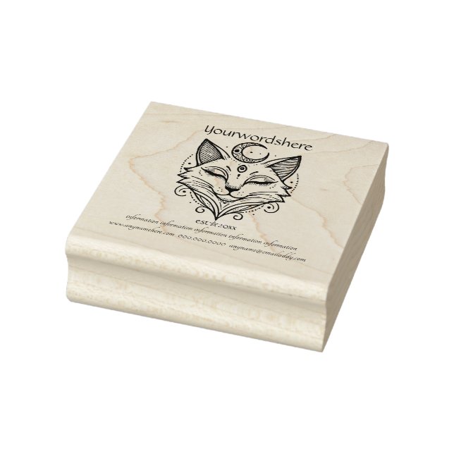Create Your Own Crescent Moon Goddess Cat Rubber Stamp (Stamp)