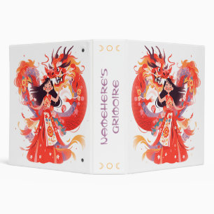 Create Your Own Crimson Chinese Dragon Maiden Binder