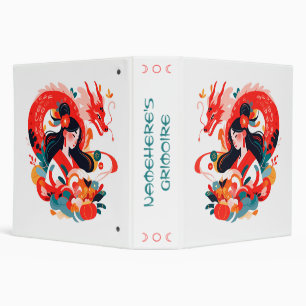 Create Your Own Crimson Chinese Dragon Maiden Binder