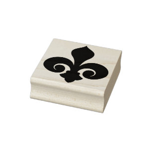 Create Your Own Curled Fleur De Lis Rubber Stamp