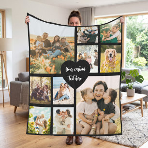 Create Your Own Custom 10 Photo Collage Fleece Blanket