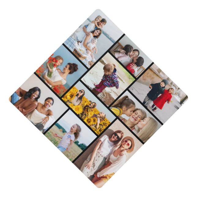 Create Your Own Custom 10 Photo Collage  Graduation Cap Topper (Front)