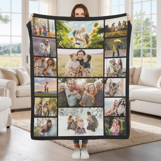 Create Your Own Custom 16 Photo Collage Fleece Blanket (Creator Uploaded)