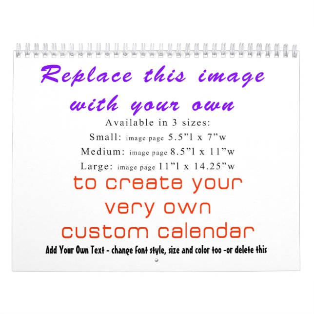 Create YOUR OWN Custom 2017 Calendar (Cover)