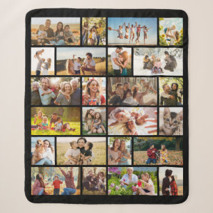 Create Your Own Custom 24 Photo Collage Sherpa Blanket