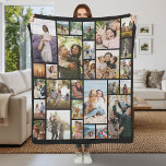 Create Your Own Custom 28 Photo Collage Fleece Blanket<br><div class="desc">Make your own blanket featuring 28 of your cherished photo memories in a modern grid style photo collage. Simply add your pictures for custom photo home decor or personalized gift for family and friends.</div>