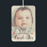 Create your Own | Custom 2 Photo Air Freshener<br><div class="desc">Sweet car air fresnener featuring 2 photos of your choice,  red love hearts,  and the sweet saying "a little breath of fresh air".</div>