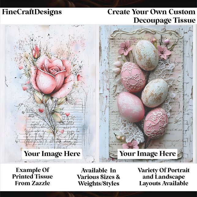 Create Your Own Custom 2 Photo Portrait Decoupage Tissue Paper (Creator Uploaded)